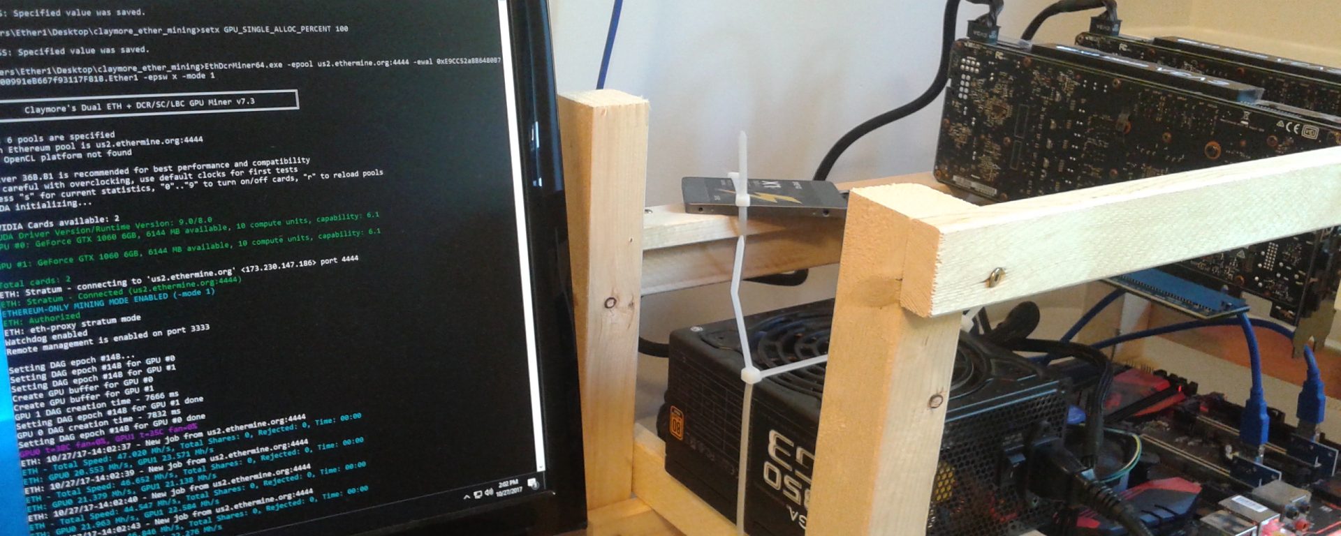Build A 6 Mining Rig Frame With Wood An!   d Screws And A Few Zipties - 